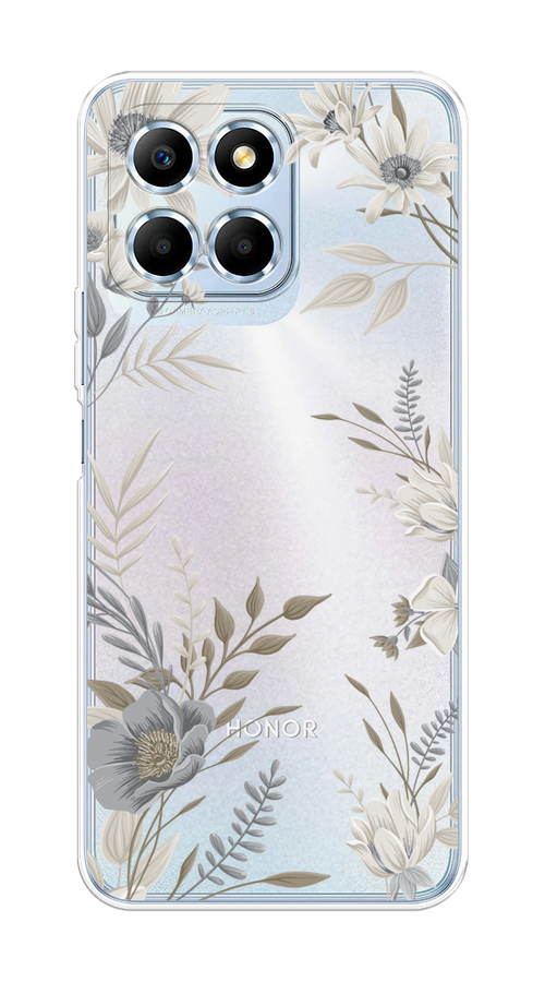 

Чехол на Huawei Honor X6/X6s "Цветы сепия", Серый;прозрачный;зеленый;белый, 6109550-1
