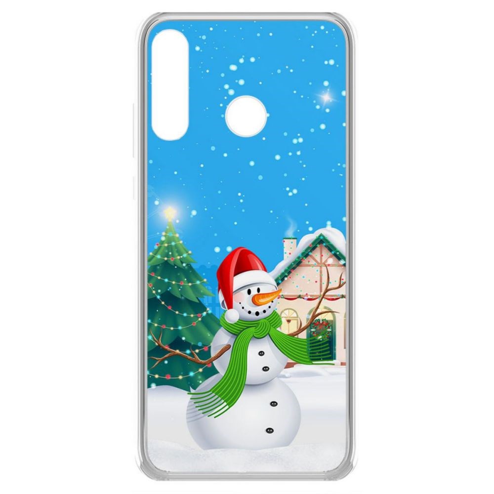 

Чехол-накладка Krutoff Clear Case Снеговик для Honor 20S