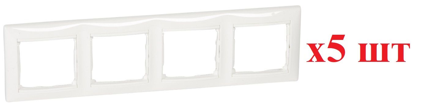 

Legrand Valena Бел Рамка 4-ая гориз 774454 (5шт), Белый, нет_Горизонтальная