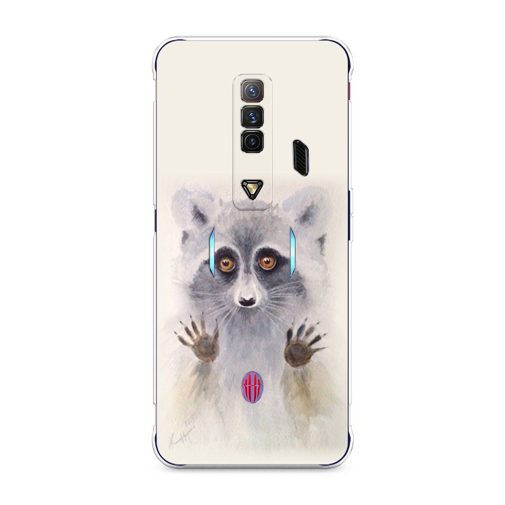 

Чехол на ZTE Nubia Red Magic 7 "Енот за стеклом", Бежевый;серый, 135950-4