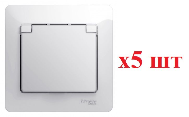 

SE Glossa Бел Розетка с/з со шторками с крышкой, IP20 (в сборе с рамкой) GSL000146 (5шт), Белый, Glossa_240_Скрытый_5
