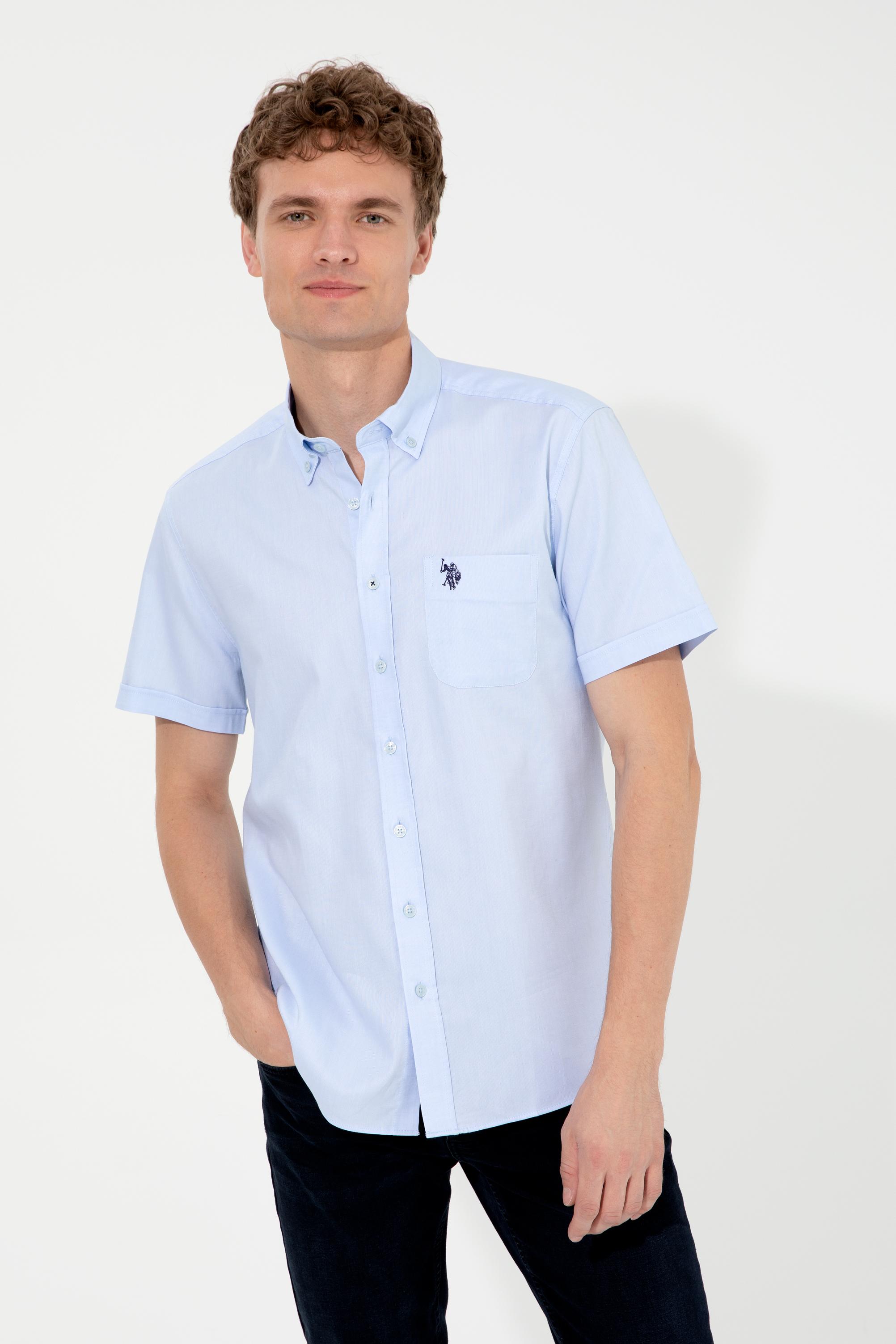 

Рубашка мужская U.S. POLO Assn. G081SZ0040HAPPY022Y голубая 2XL, G081SZ0040HAPPY022Y