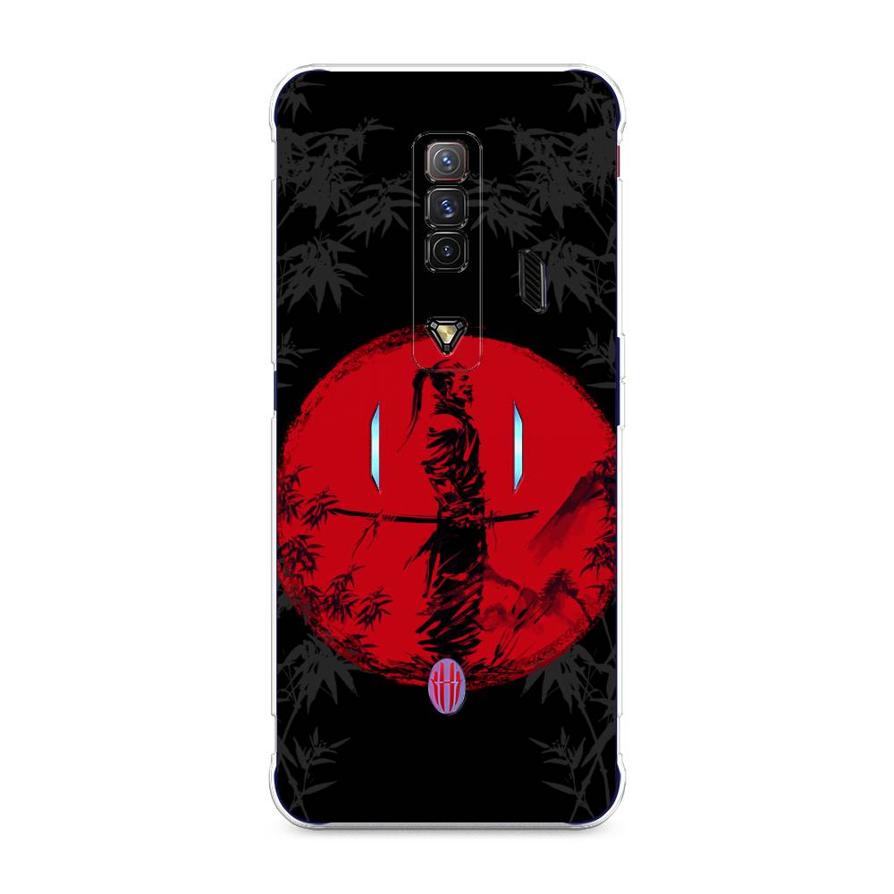 

Чехол на ZTE Nubia Red Magic 7 "Самурай на красном фоне", Черный;красный;серый, 135950-4