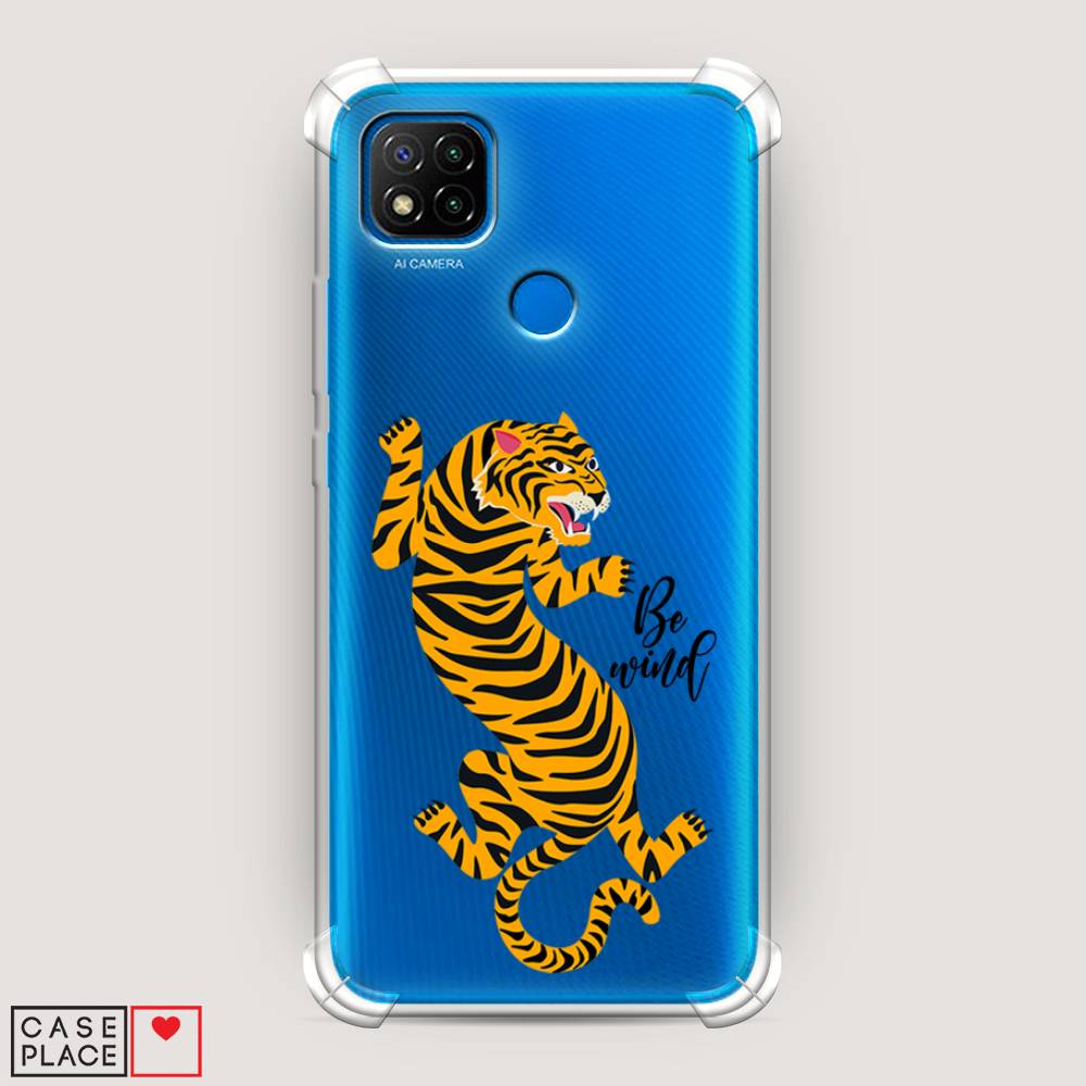 фото Противоударный силиконовый чехол "tiger be wind" на xiaomi redmi 9c awog