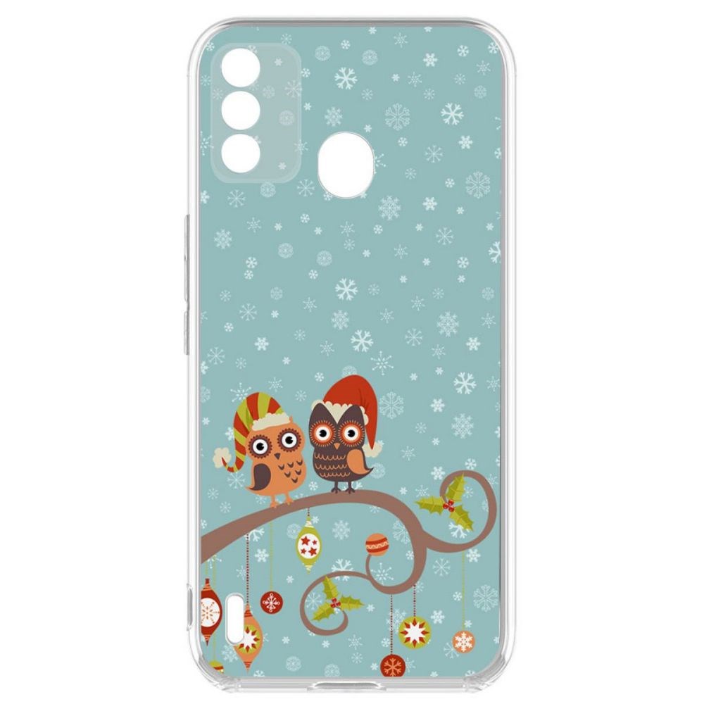 

Чехол-накладка Krutoff Clear Case Совушки для ITEL A48, Прозрачный