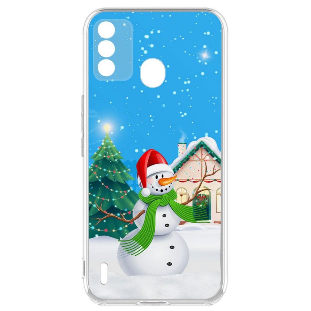 фото Чехол-накладка krutoff clear case снеговик для itel a48