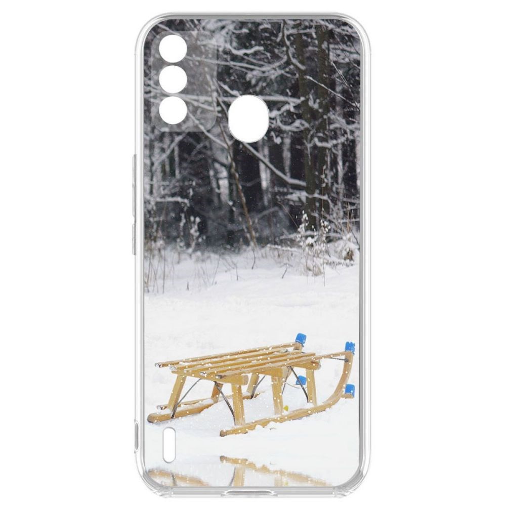 фото Чехол-накладка krutoff clear case санки для itel a48