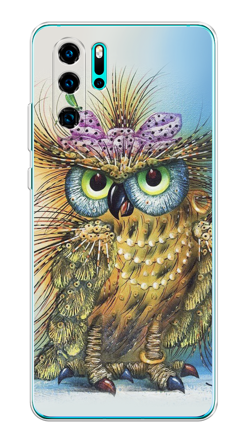 

Чехол на Huawei P30 Pro "Модная сова", Коричневый;голубой, 67650-1