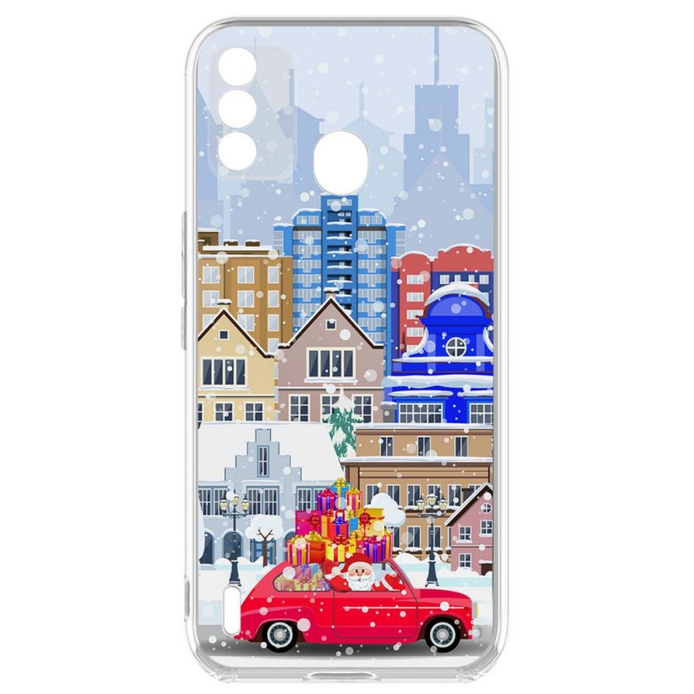 фото Чехол-накладка krutoff clear case везем подарки для itel a48