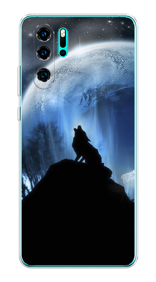 

Чехол на Huawei P30 Pro "Волк 2", Синий;черный;белый, 67650-1