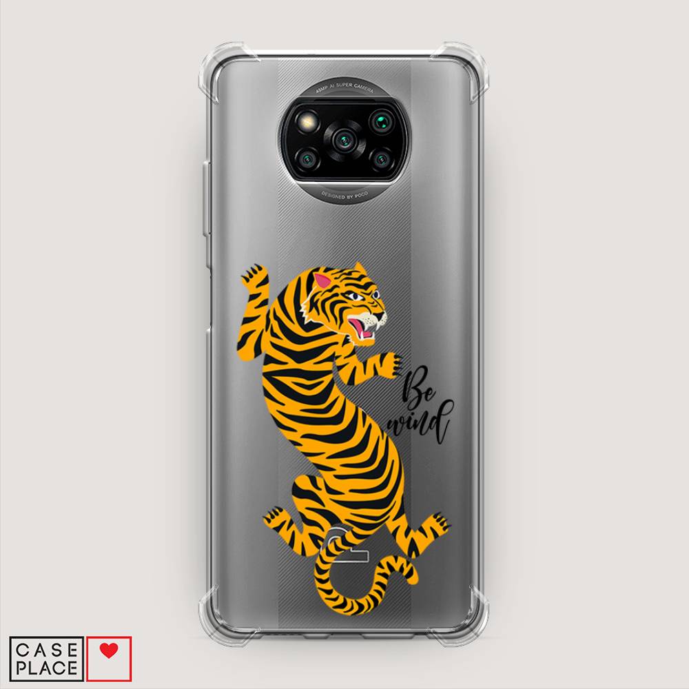 

Чехол Awog на Poco X3/X3 Pro "Tiger be wind", Разноцветный