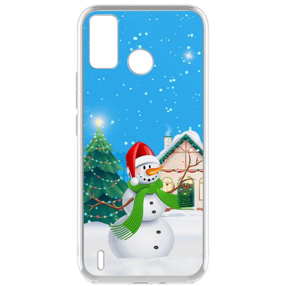 

Чехол-накладка Krutoff Clear Case Снеговик для Tecno Spark 6 Go