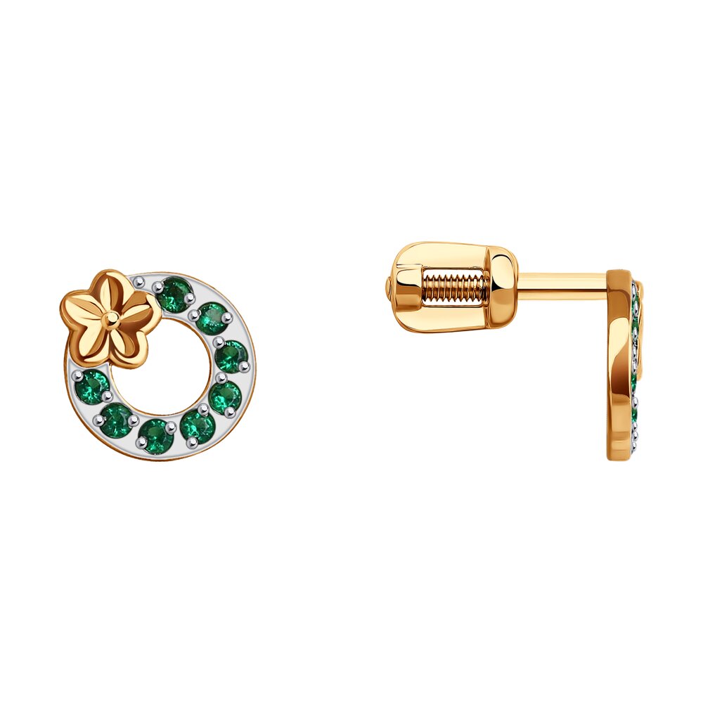 

Серьги из красного золота с фианитом SOKOLOV 029959, 029959