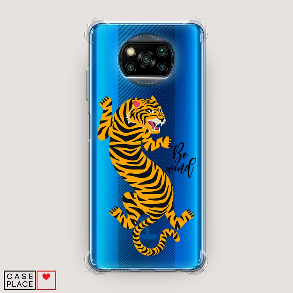 фото Противоударный силиконовый чехол "tiger be wind" на xiaomi poco x3 nfc awog