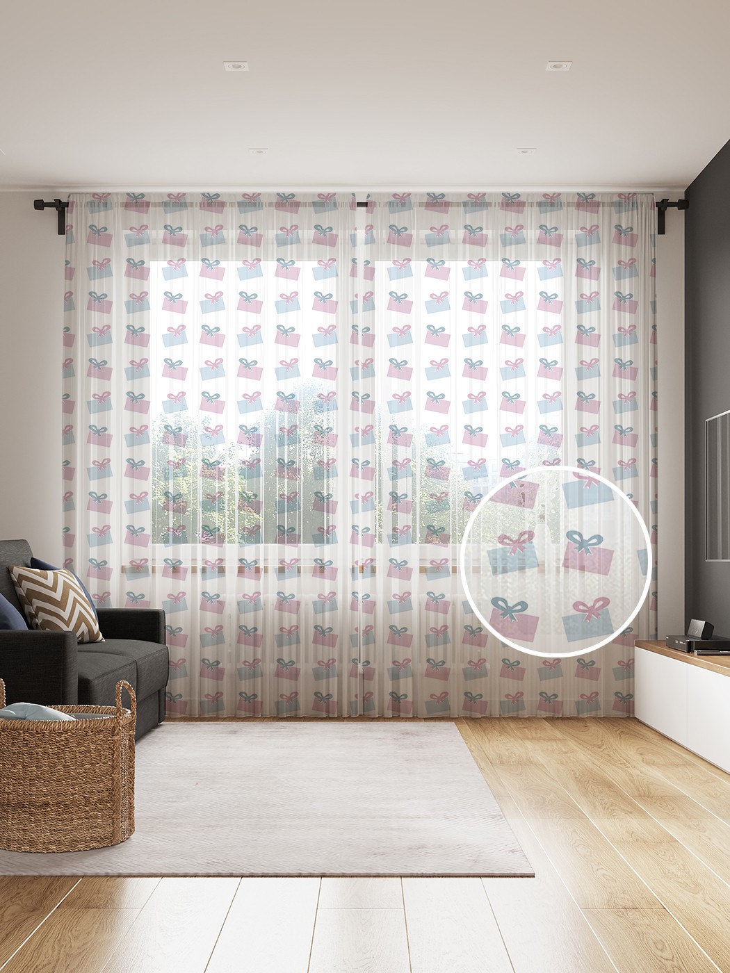 

Фототюль JoyArty "Непринужденный сюрприз", 145x265см, 2 полотна, лента, 50 крючков, Непринужденный сюрприз