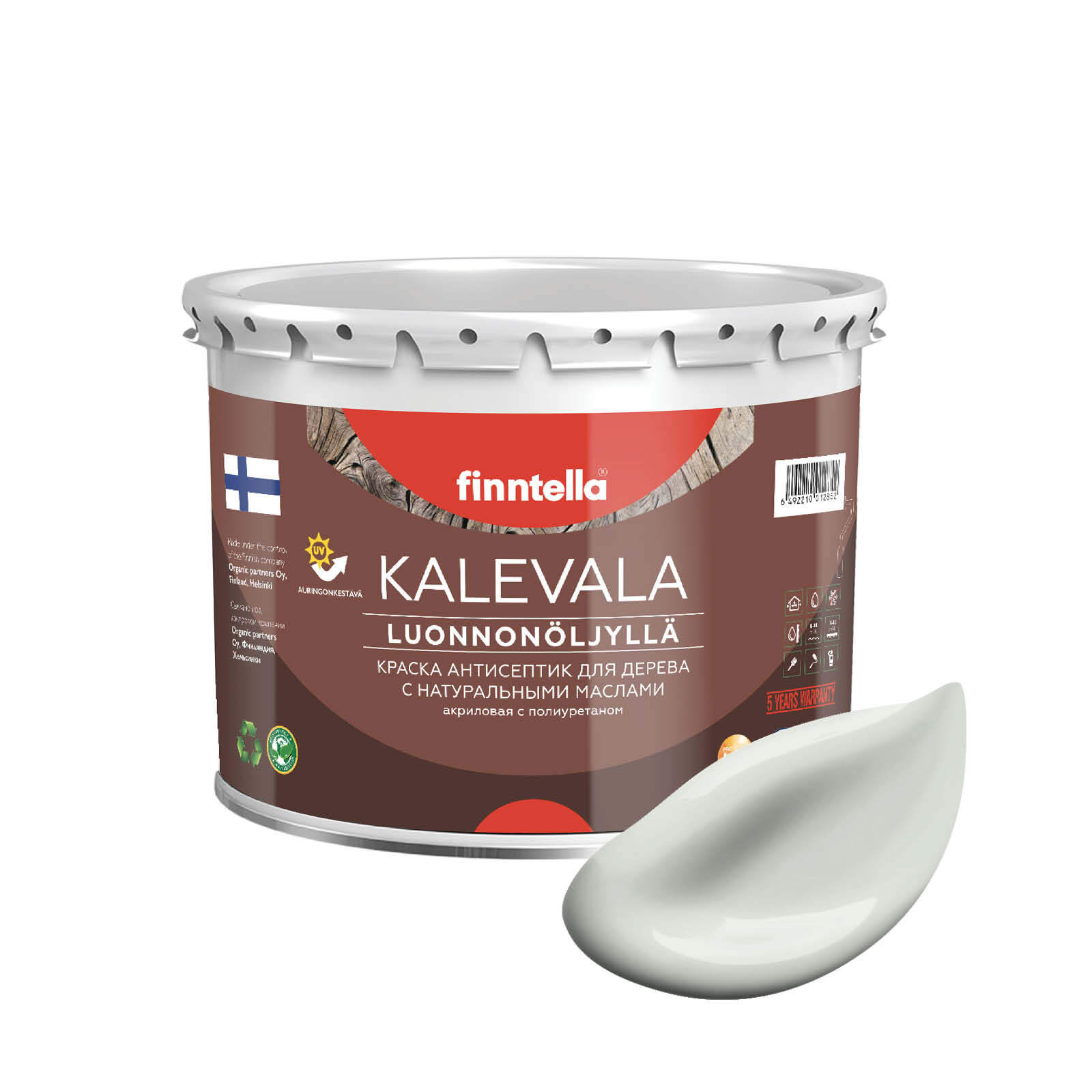 

Краска для дерева и деревянных фасадов FINNTELLA KALEVALA, с натуральным маслом и полиурет, Серый, KALEVALA NLC