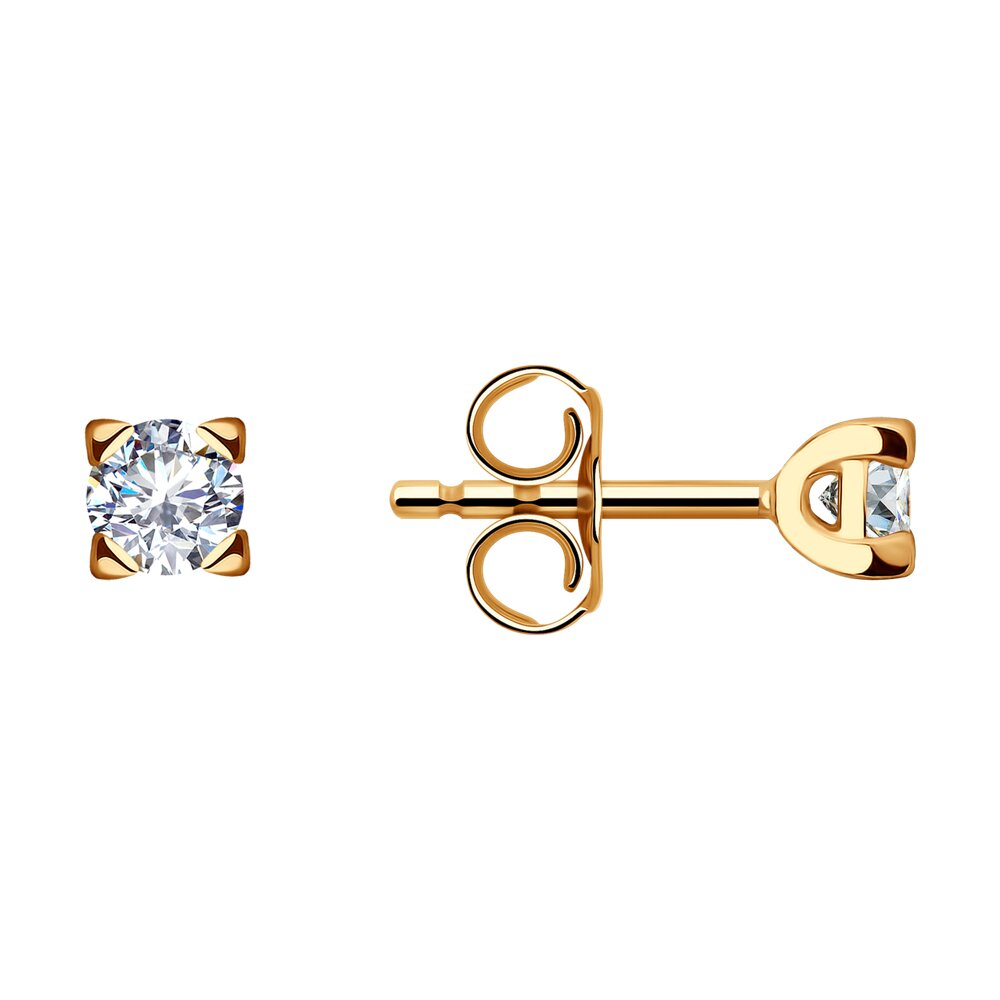 

Серьги из красного золота с фианитом SOKOLOV 029709, 029709
