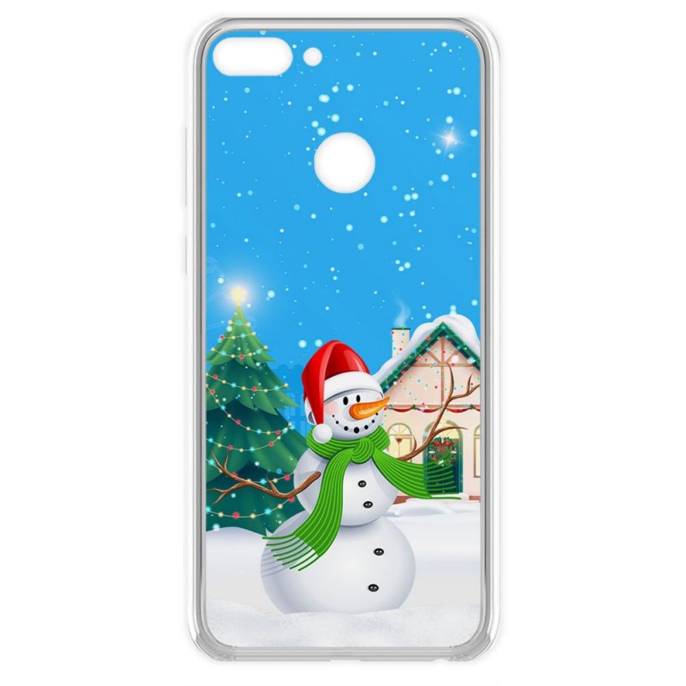 

Чехол-накладка Krutoff Clear Case Снеговик для Huawei P Smart