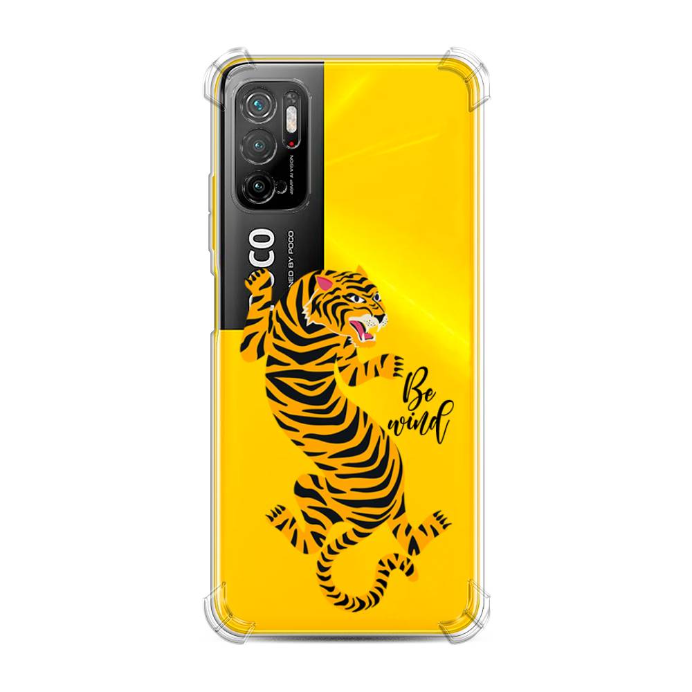 

Чехол Awog на Poco M3 Pro "Tiger be wind", Разноцветный