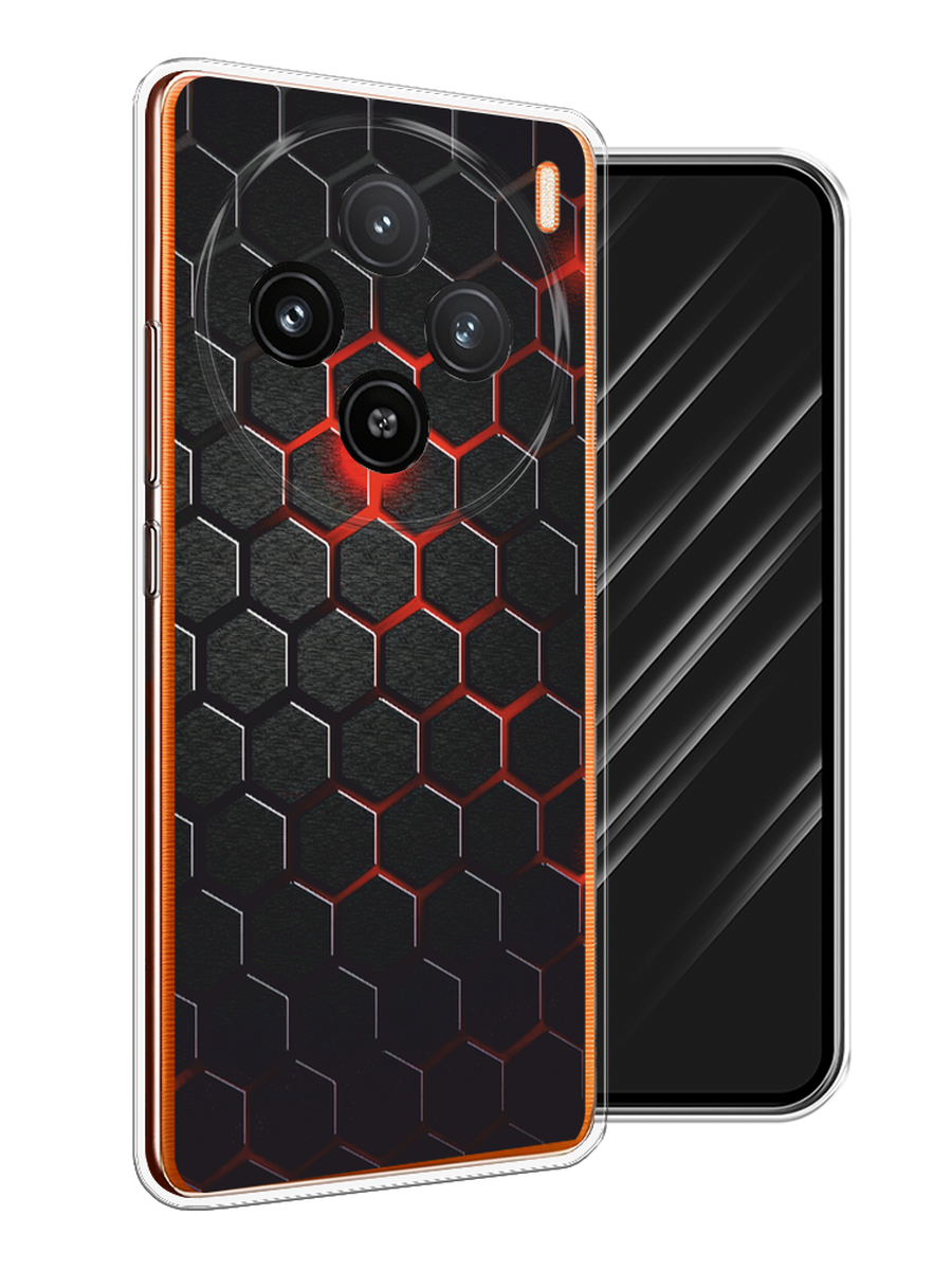

Чехол Awog на Vivo X100 "Фон соты красные", Красный;черный, 2611750-1