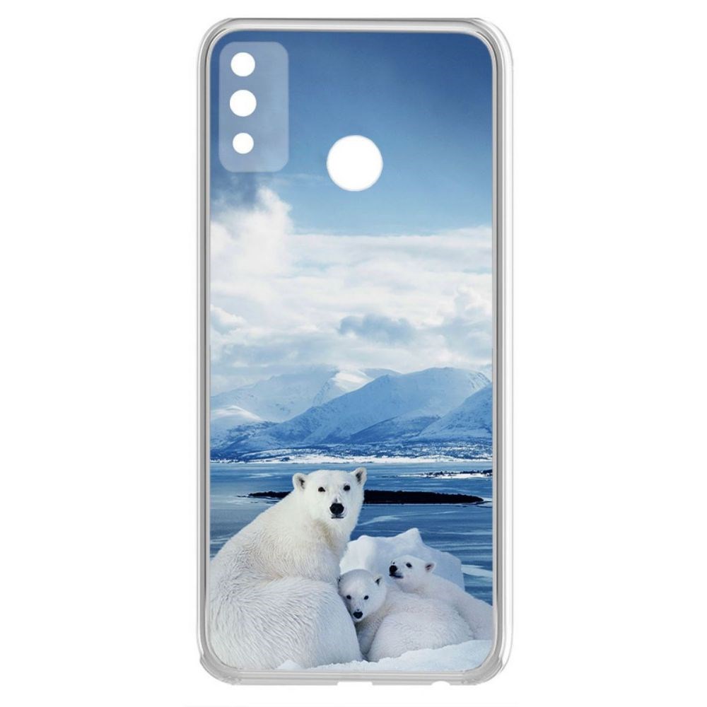 

Чехол-накладка Krutoff Clear Case Полярные медведи для Honor 9X Lite