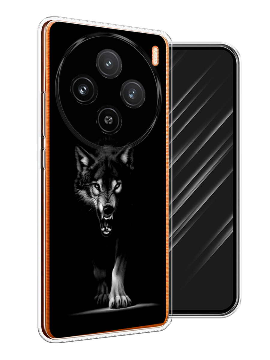 

Чехол Awog на Vivo X100 "Волк выходит из ночи", Серый;черный;белый, 2611750-1