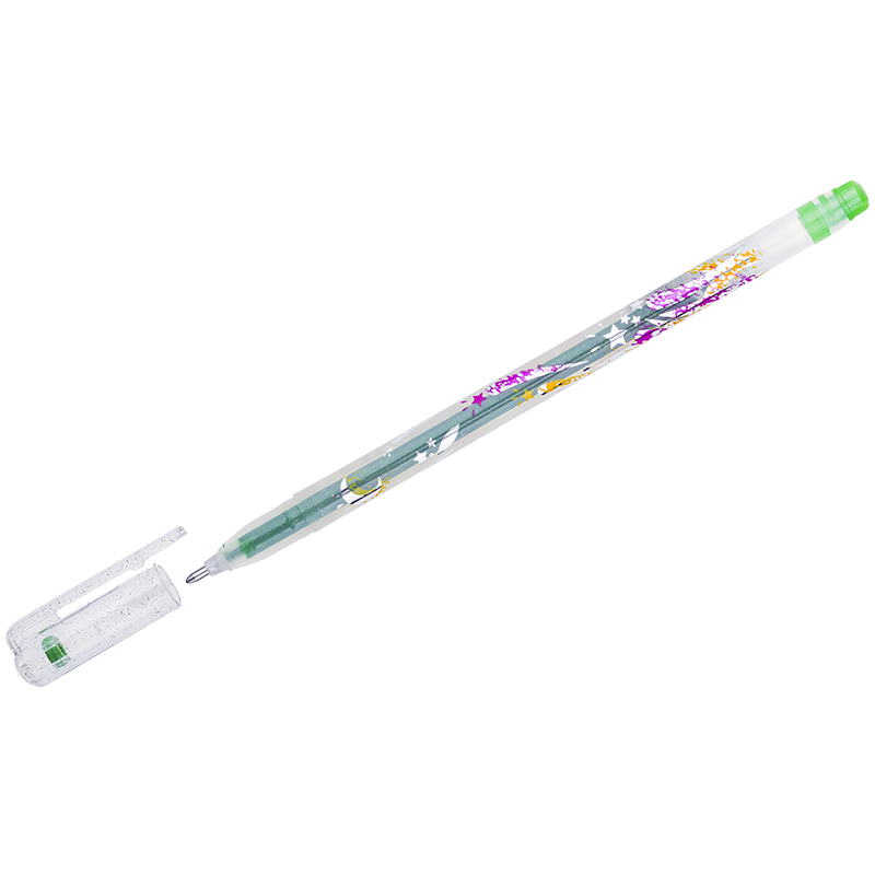 

Ручка гелевая Crown Glitter Metal Jell 08мм светло-зеленый с блестками 1шт MTJ-500GLSD