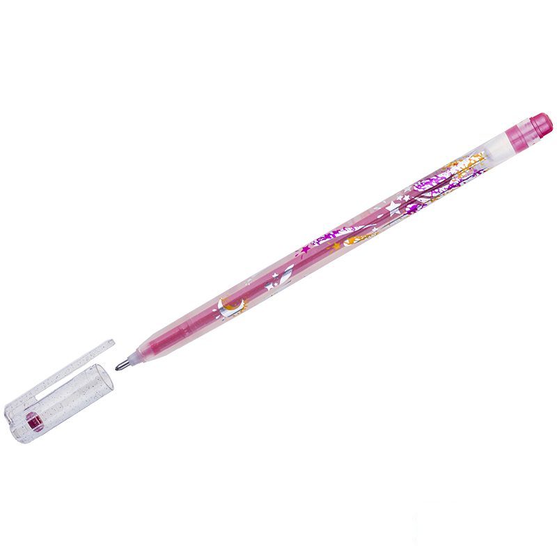 Ручка гелевая Crown Glitter Metal Jell (0.8мм, красный с блестками) 1шт. (MTJ-500GLS(D))