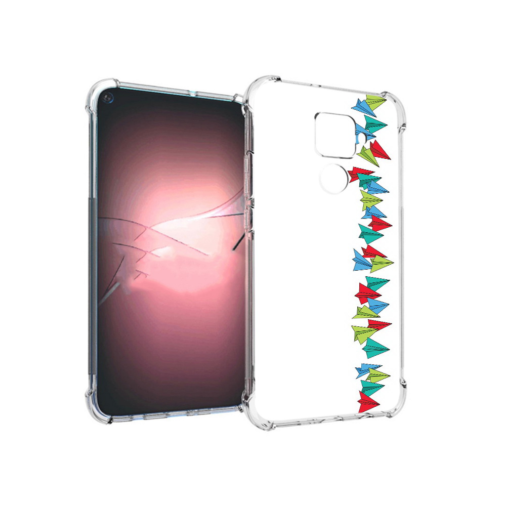 

Чехол MyPads Tocco для Huawei Nova 5i Pro самолетики из листочков, Прозрачный, Tocco