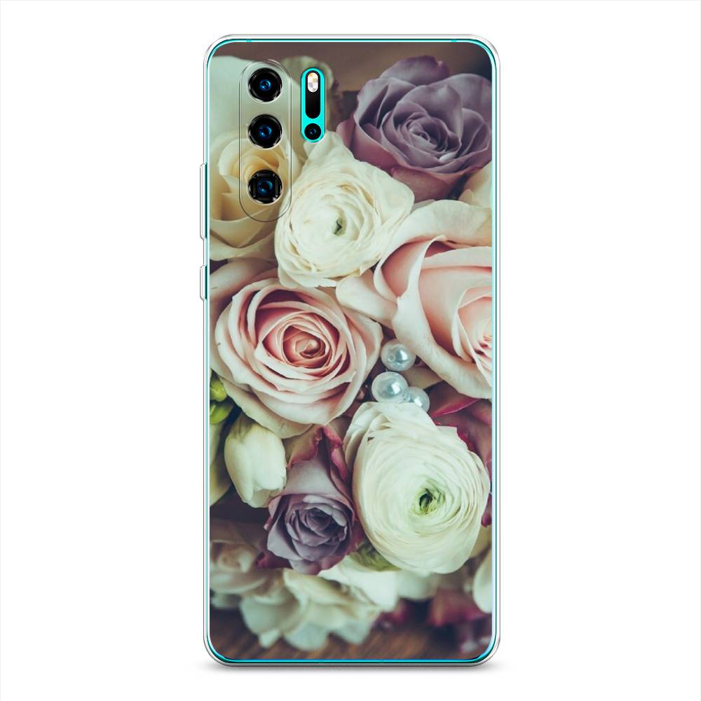 

Чехол на Huawei P30 Pro "Свадебный букет", Белый;фиолетовый, 67650-2