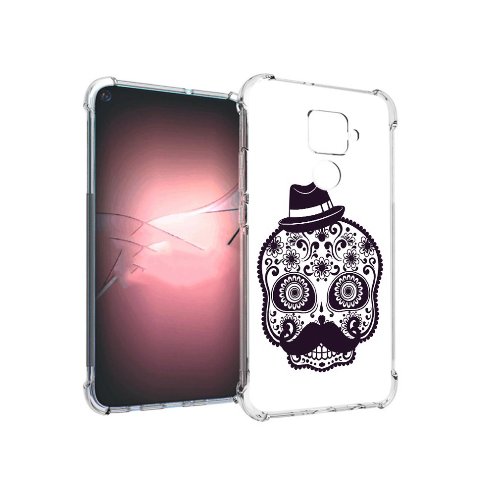 

Чехол MyPads Tocco для Huawei Nova 5i Pro разрисованный скелет, Прозрачный, Tocco