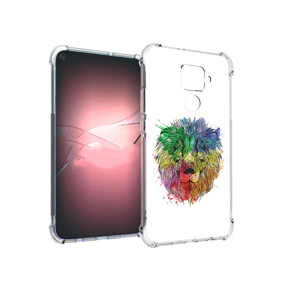

Чехол MyPads Tocco для Huawei Nova 5i Pro разноцветный гордый лев, Прозрачный, Tocco