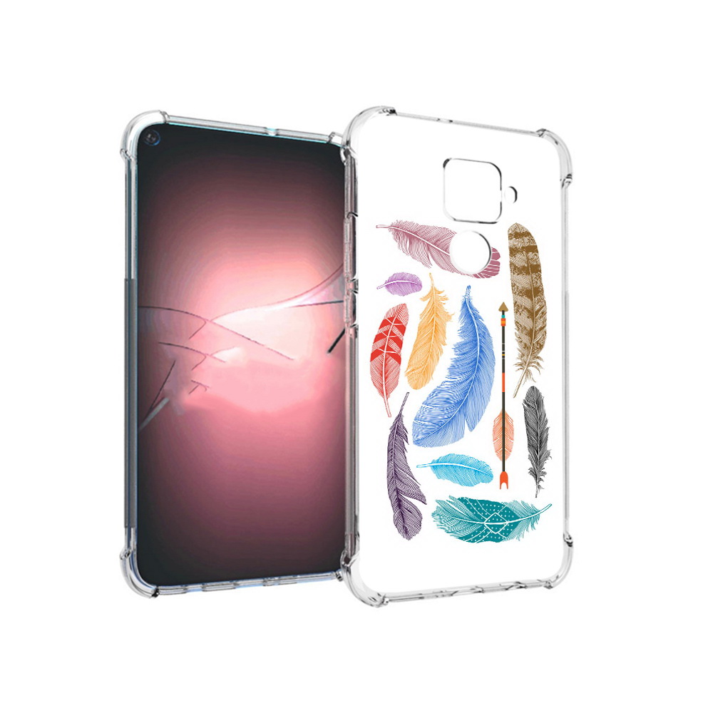 

Чехол MyPads Tocco для Huawei Nova 5i Pro разноцветные перья, Прозрачный, Tocco