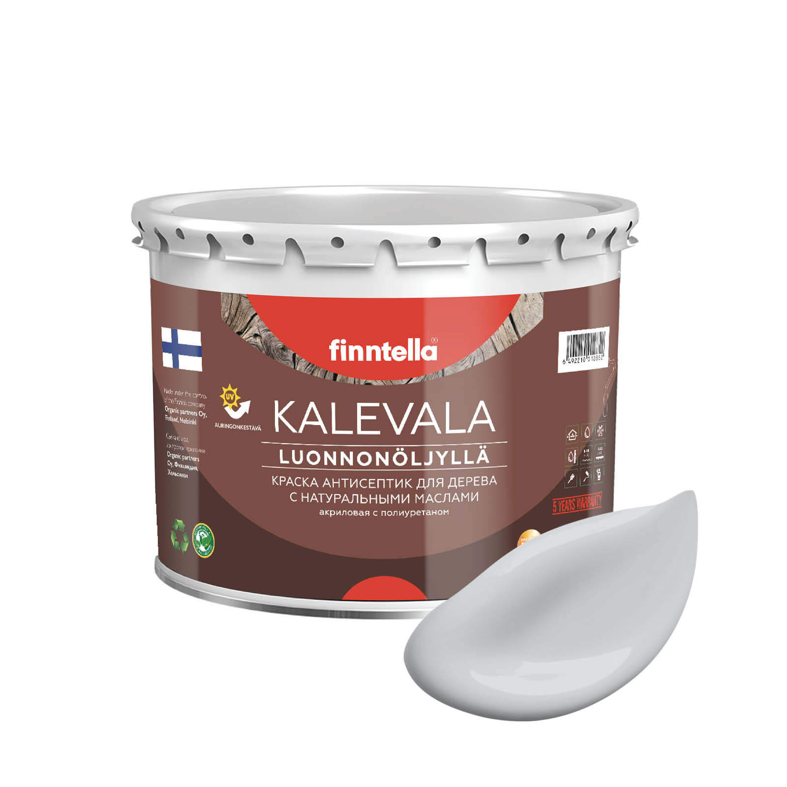 

Краска для дерева и деревянных фасадов FINNTELLA KALEVALA, с натуральным маслом и полиурет, Серый, KALEVALA NLC