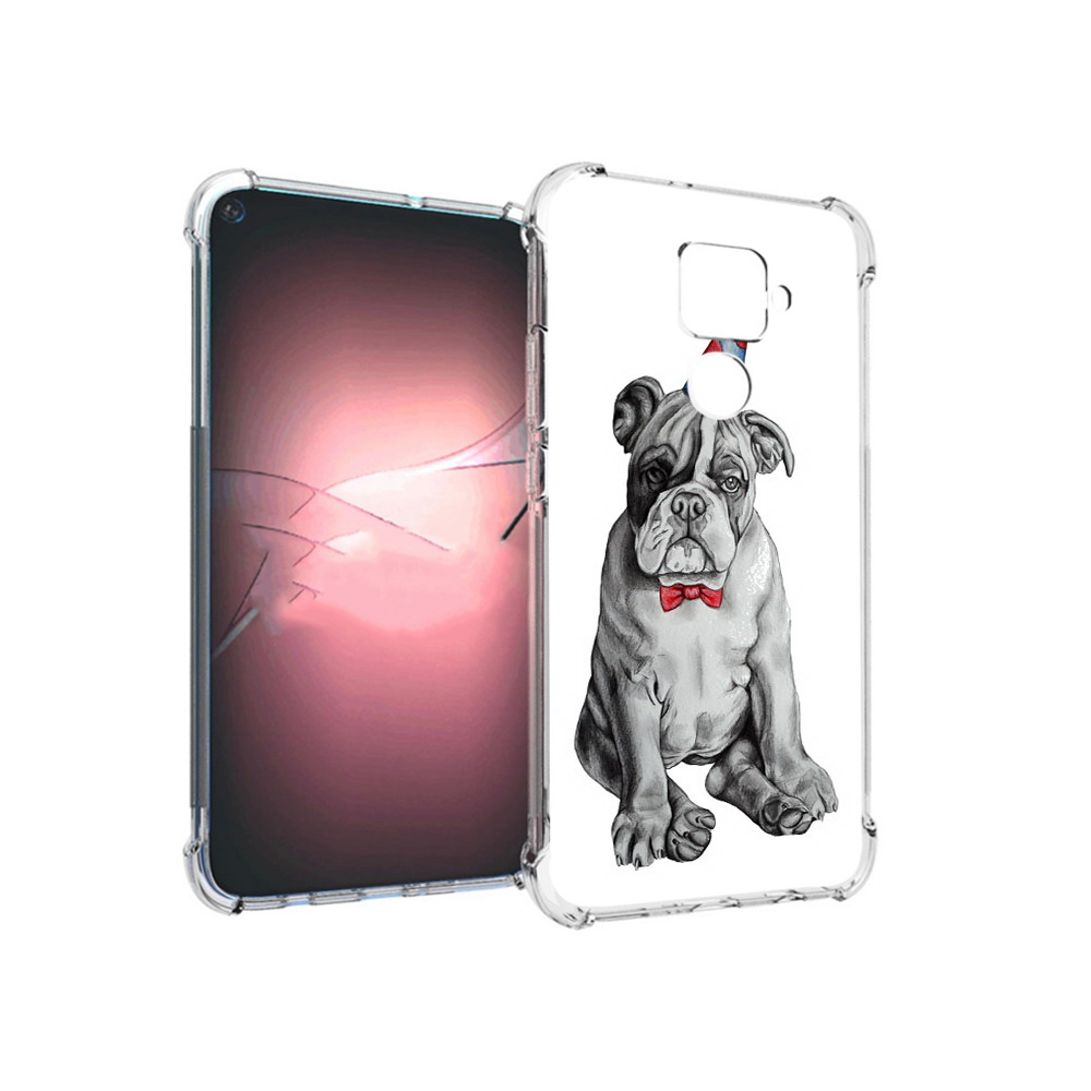 

Чехол MyPads Tocco для Huawei Nova 5i Pro праздничный щенок, Прозрачный, Tocco