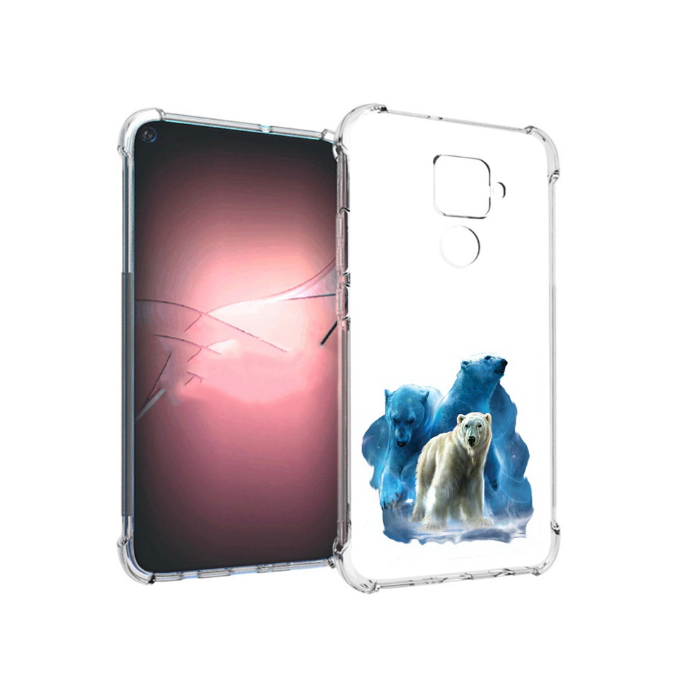 

Чехол MyPads Tocco для Huawei Nova 5i Pro полярный медведь, Прозрачный, Tocco