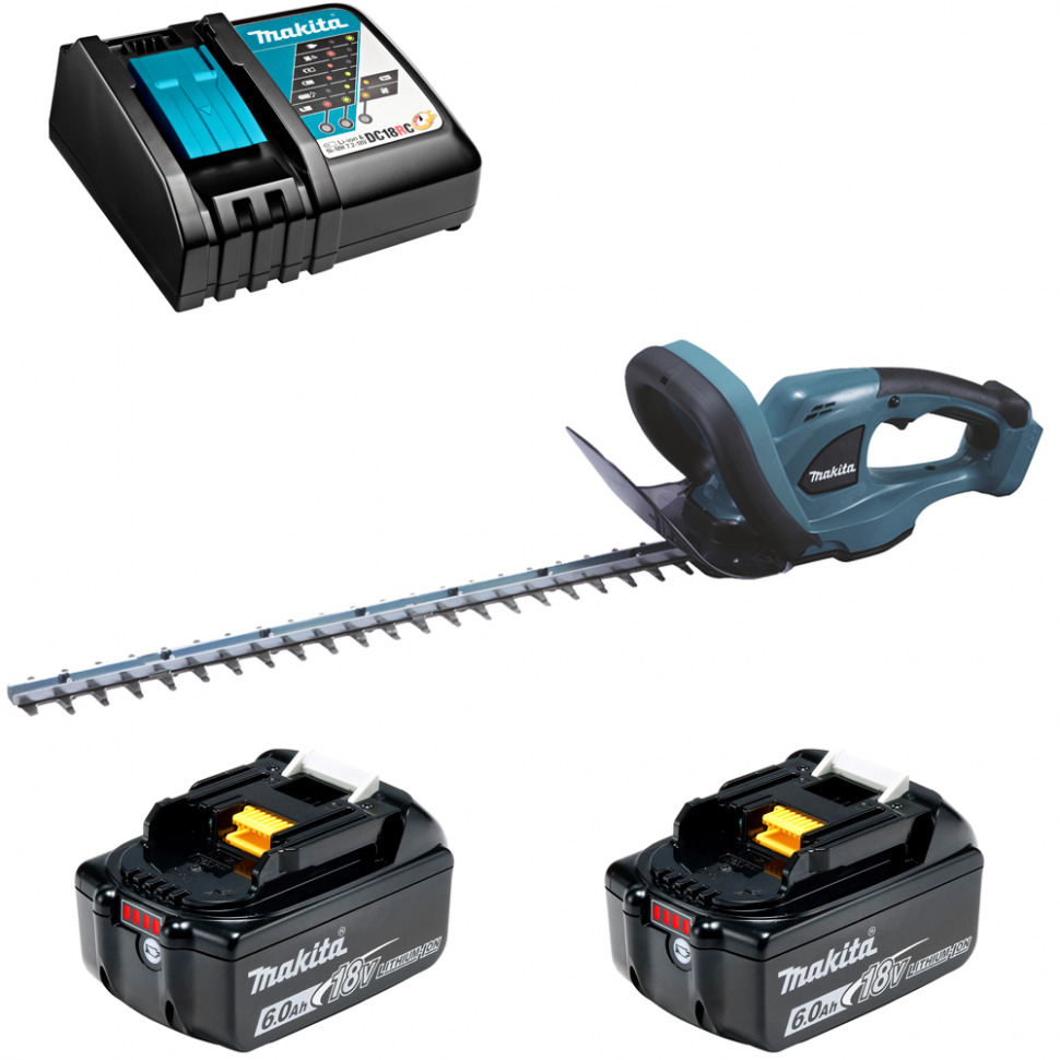 

Кусторез аккумуляторный 53см 18В Li-Ion 2x6Ач, з/у Makita DUH523RG2, DUH523RG2