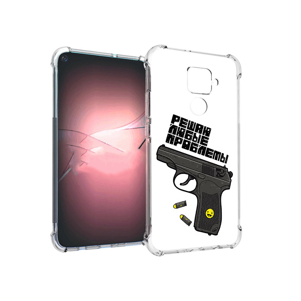 

Чехол MyPads Tocco для Huawei Nova 5i Pro пистолет против проблем, Прозрачный, Tocco