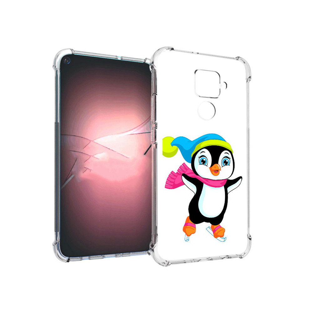 

Чехол MyPads Tocco для Huawei Nova 5i Pro пингвин на коньках, Прозрачный, Tocco