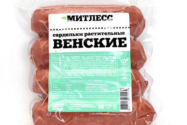 

Сардельки Митлесс Венские пшеничные растительные 400 г