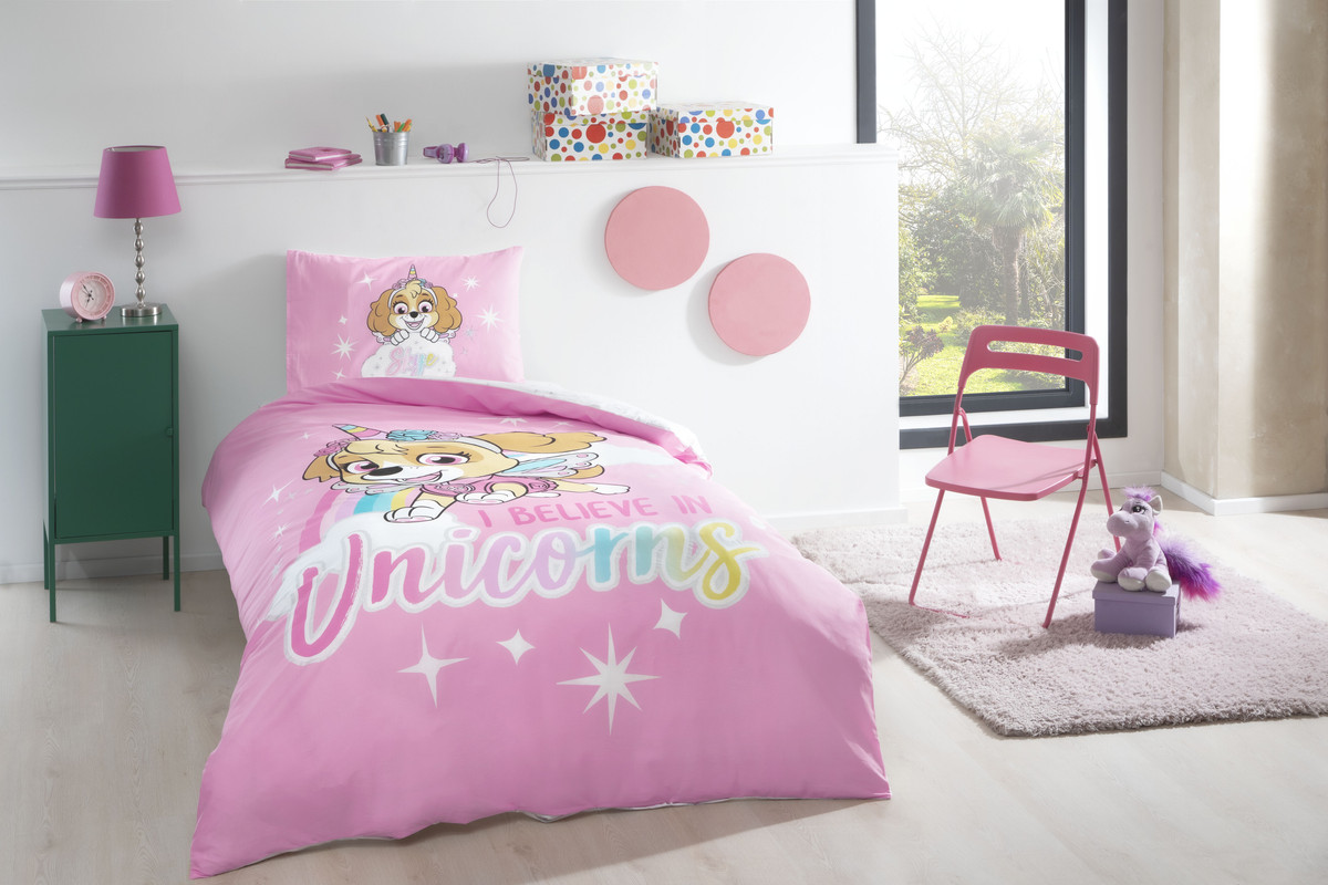 

Постельное белье детское PAW PATROL SKYE GLITTER 1,5-спальное TAC-Турция.
