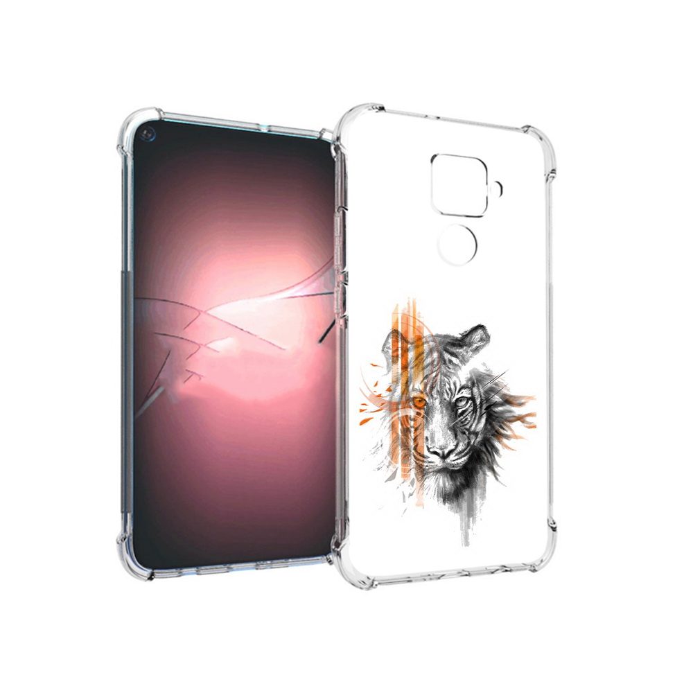 Чехол MyPads Tocco для Huawei Nova 5i Pro огненный тигр