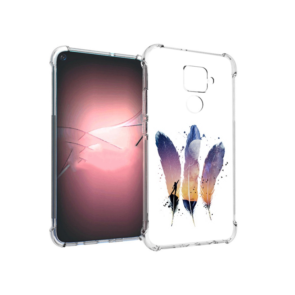 

Чехол MyPads Tocco для Huawei Nova 5i Pro небесные перья, Прозрачный, Tocco