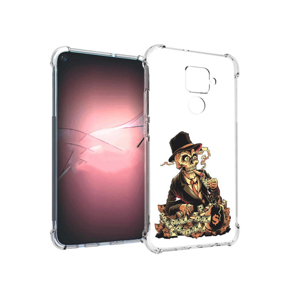 

Чехол MyPads Tocco для Huawei Nova 5i Pro нарисованный череп с сигаретой, Прозрачный, Tocco