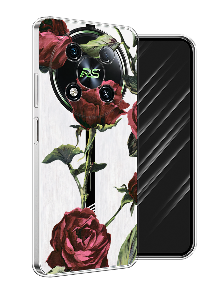 

Чехол Awog на Itel RS4 "Бордовые розы фон", Бордовый, 3202150-1
