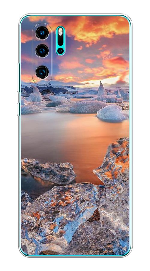 

Чехол на Huawei P30 Pro "Ледники", Синий;оранжевый, 67650-2