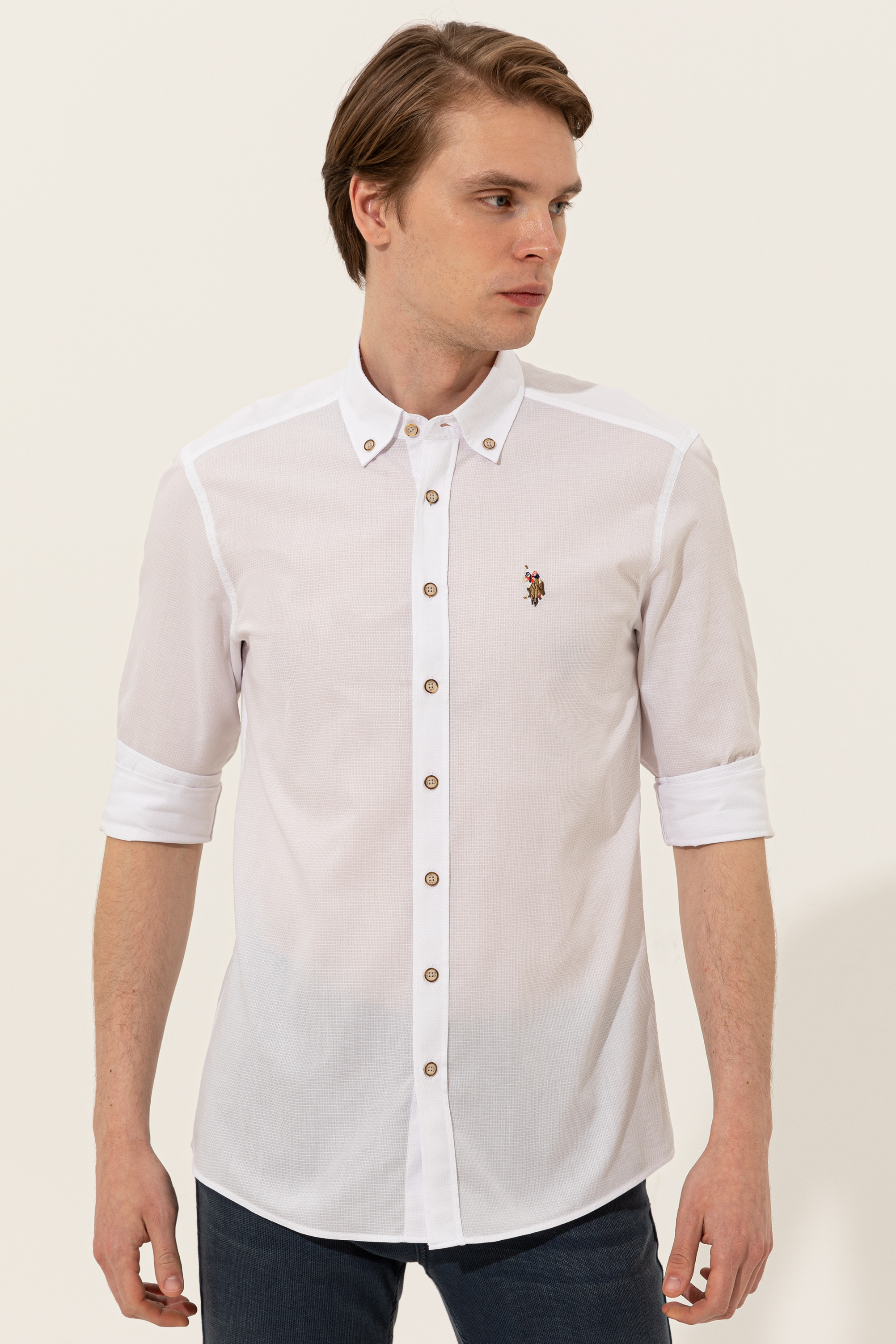 

Рубашка мужская U.S. POLO Assn. G081SZ0040NOVAYA022Y белая XS, G081SZ0040NOVAYA022Y