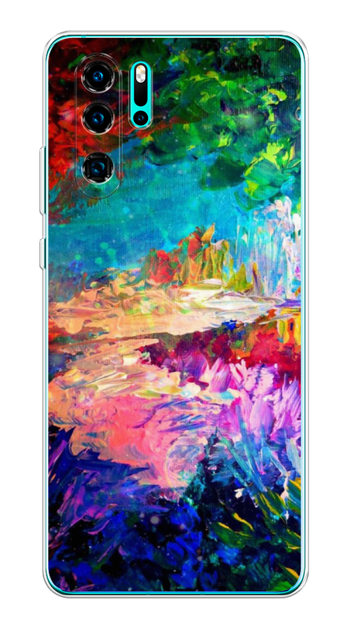 

Чехол на Huawei P30 Pro "Лес-гуашь", Синий;розовый;зеленый, 67650-4