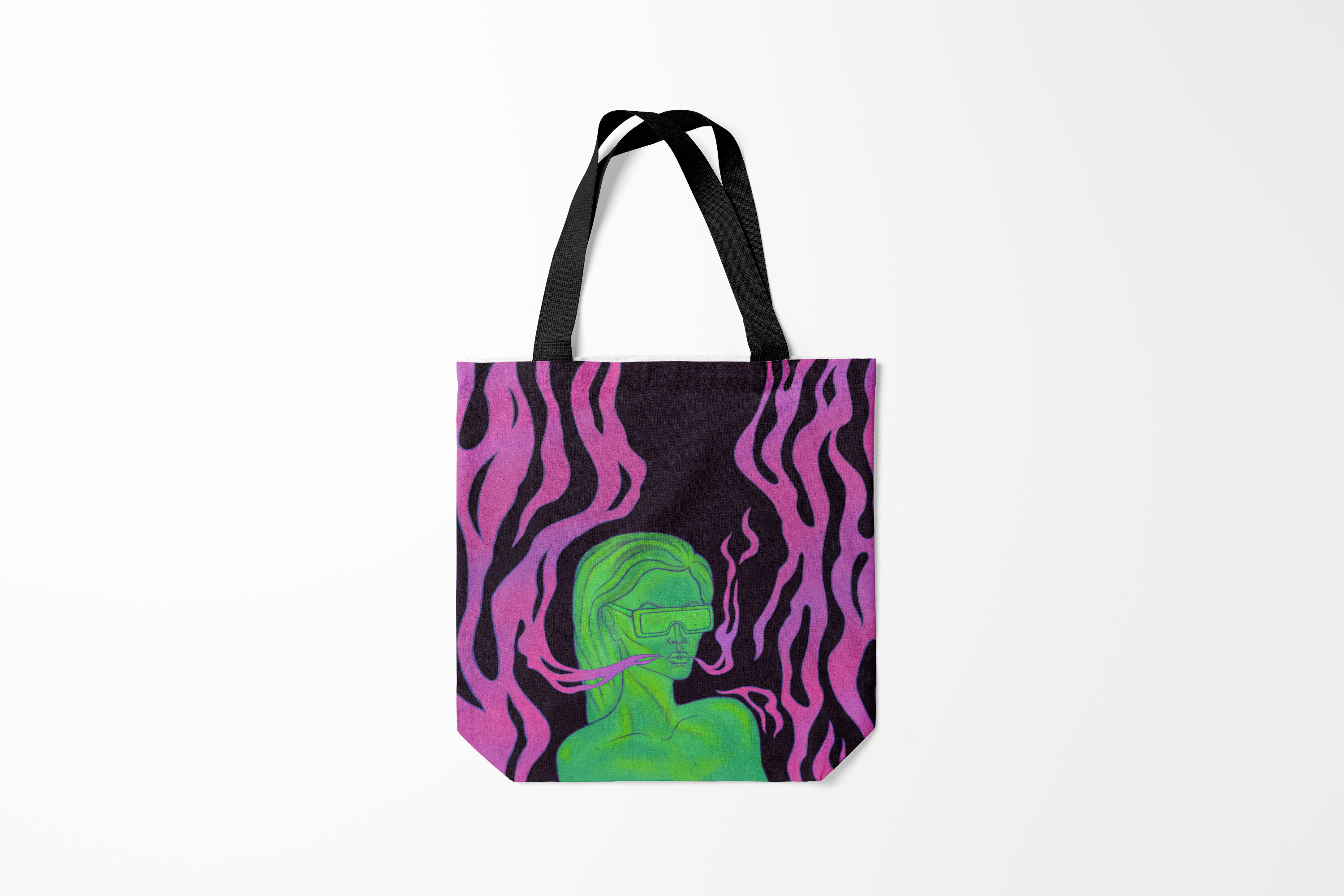 

Сумка шoппер унисекс Burnettie Разные Neon style, черный, Разные Neon style