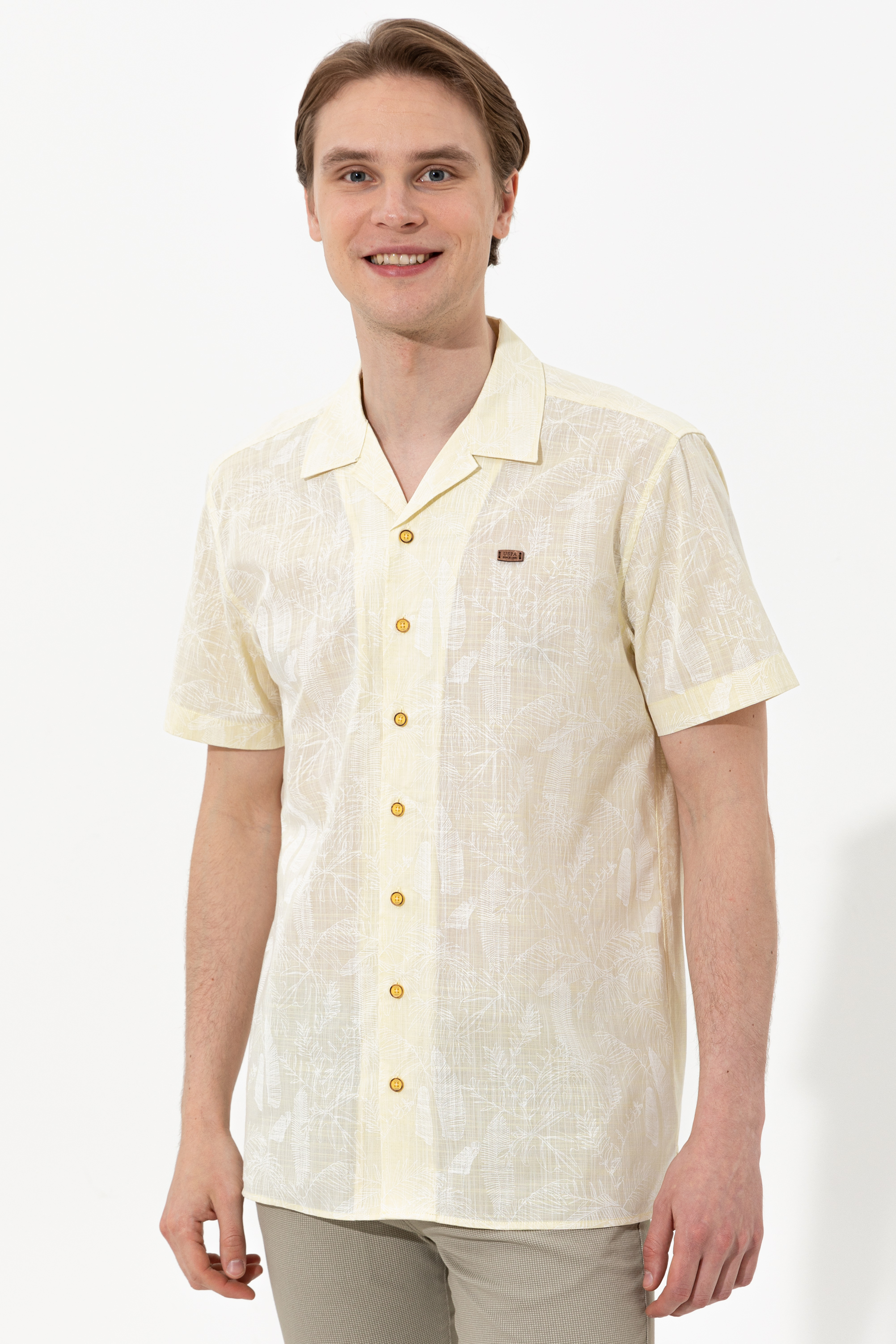 

Рубашка мужская U.S. POLO Assn. G081SZ0040CETISKISA желтая XS, Желтый, G081SZ0040CETISKISA